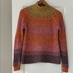 GAP Rainbow Shaker Knit Mock Neck Marled Sweater Sz S w MEASUREMENTS